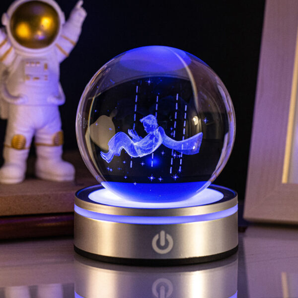 Creative 3D Crystal Ball Colorful  Small Night Lamp - Image 3